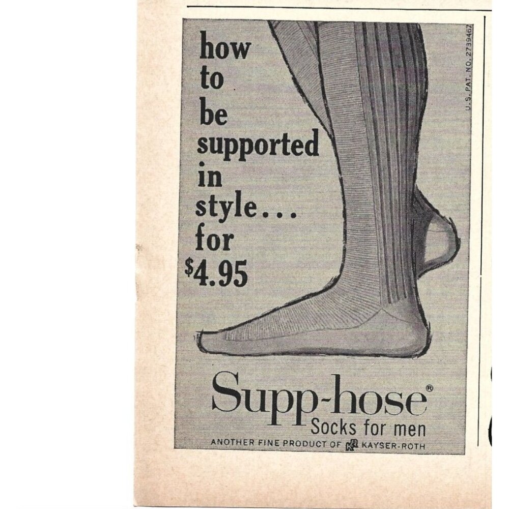 Supp Hose For Men Advertisement 1960s Vintage Print Ad